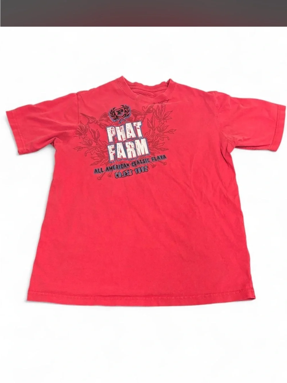 Vintage Phat Farm Red Crewneck Graphic Tee